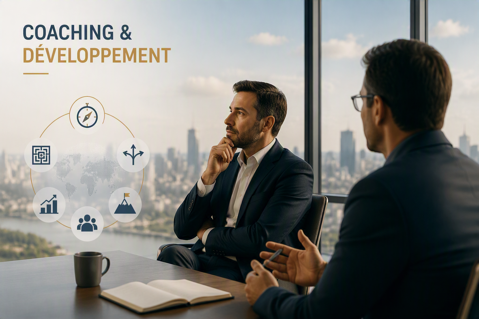 Séance de coaching professionnel avec un dirigeant